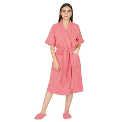 Noble Women 400 GSM Cotton Bathrobe - Coral