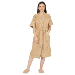 Noble Women 400 GSM Cotton Bathrobe - Beige