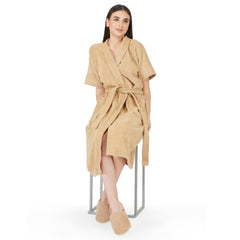 Noble Women 400 GSM Cotton Bathrobe - Beige