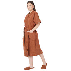 Noble Women 400 GSM Cotton Bathrobe - Brown