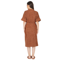 Noble Women 400 GSM Cotton Bathrobe - Brown