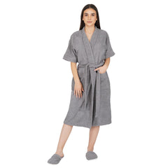 Noble Women 400 GSM Cotton Bathrobe - Grey