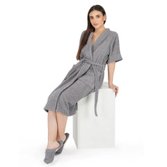 Noble Women 400 GSM Cotton Bathrobe - Grey