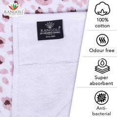 Snow Leopard 100% Cotton Towel Set of 4, 500 GSM - Features