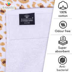 Snow Leopard 100% Cotton Bath Towel Set of 2, 500 GSM - Features