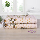 Rose & Heart 450 GSM Cotton Bath Towel Set - Beige