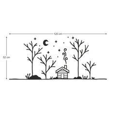 House And Tree Wall Sticker (PVC Vinyl, 45 cm x 55 cm, Self-adhesive) - Rangoli