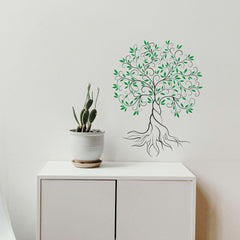 Tree of art Wall Sticker (PVC Vinyl, 110 cm x 45 cm, Self-adhesive) - Rangoli