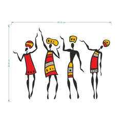 Dancing men Wall Sticker (PVC Vinyl, 55 cm x 65 cm, Self-adhesive) - Rangoli