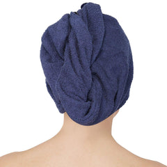 Noble Cotton Hair Wrap Towel - Navy Blue