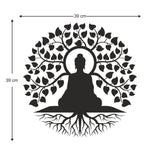 Buddha Under The Bodhi Tree Wall Sticker (PVC Vinyl, 39 cm x 39 cm, Self-Adhesive) - Rangoli
