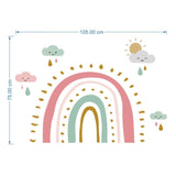 Rainbow Illustrations Wall Sticker (PVC Vinyl, 145 cm x 120 cm, Self-adhesive) 