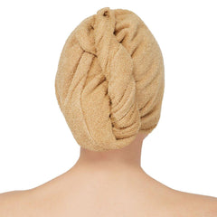 Noble Cotton Hair Wrap Towel - Beige | Quick Dry, Absorbent Shower Cap - Rangoli