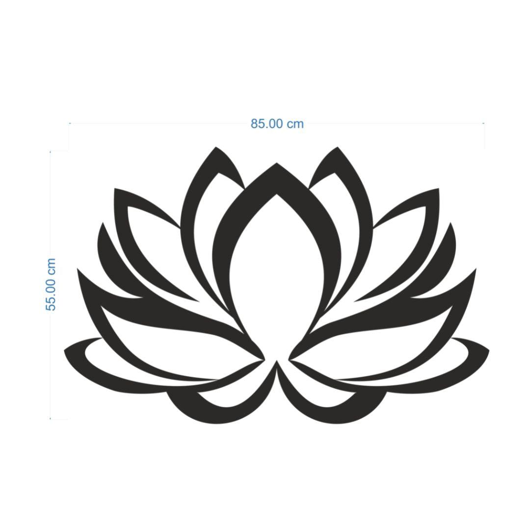 Black Lotus Wall Sticker (PVC Vinyl, 85 cm x 55 cm, Self-adhesive)