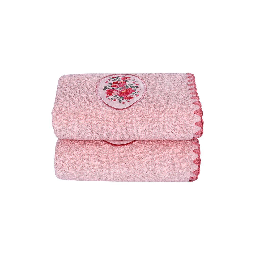 Gemstone Hand Towel Set Of 2 - Peach