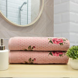 Blossom 450 GSM Cotton Bath Towel Set of 2 - Light Purple