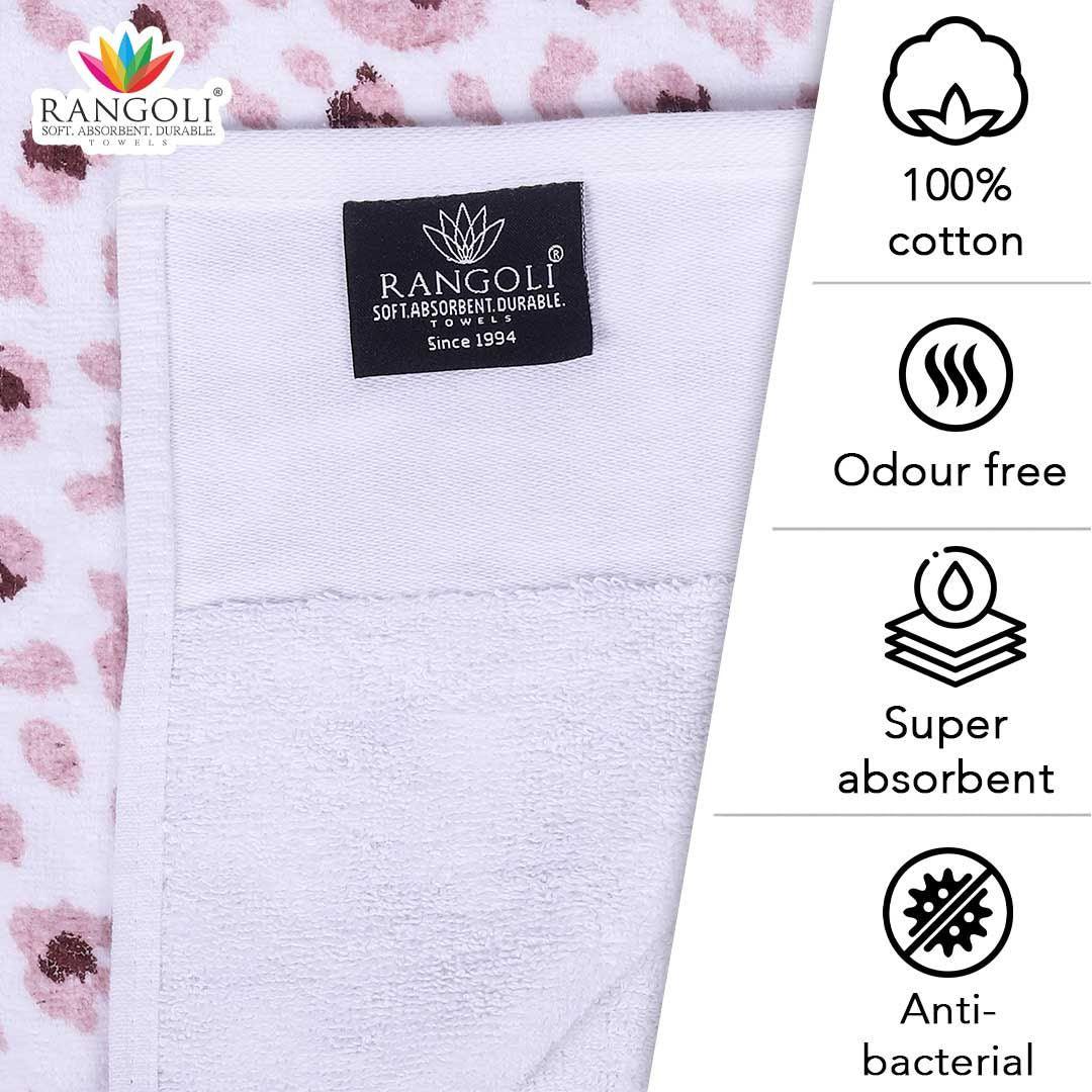 Snow Leopard 100% Cotton Towel Set of 3, 500 GSM - Features