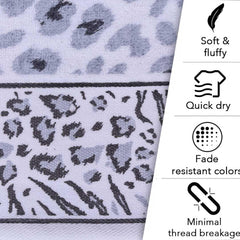 Snow Leopard 100% Cotton Bath Towel, 500 GSM - Features