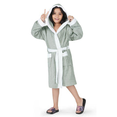 Kids Cotton Bathrobe - Grey