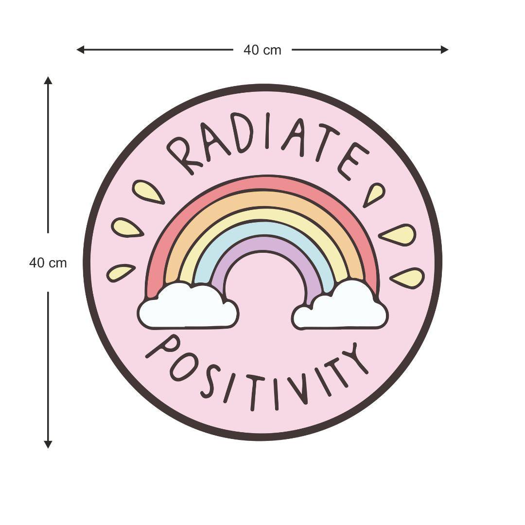 Radiate positivity Wall Sticker (PVC Vinyl, 40 cm x 40 cm, Self-adhesive)