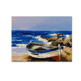 Rangoli wooden stretched boat at the beach art for home décor