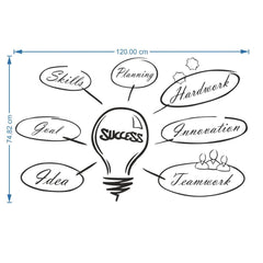 Success Skills Light Bulb Wall Sticker (PVC Vinyl, 120 cm x 74.82 cm, Self-adhesive) - Rangoli