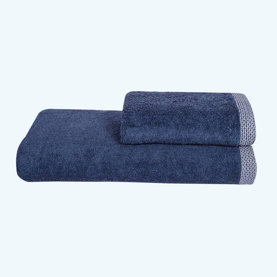 600 GSM Bamboo Towels Set Of 2 - Blue