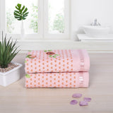 Rose N Heart 450 GSM Cotton Hand Towels Set Of 2
