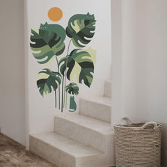 Monstera Wall Sticker (PVC Vinyl, 60 cm x 90 cm, Self-adhesive) - Rangoli