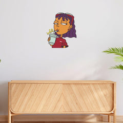 Girl Wall Sticker (PVC Vinyl, 35 cm x 30 cm, Self-adhesive) - Rangoli