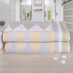 Frolina 500 GSM Bath Towel Set of 2 - Beige