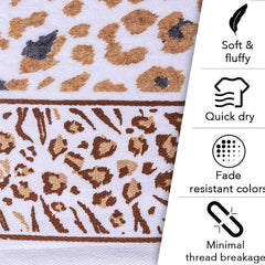 Snow Leopard 100% Cotton Bath Towel, 500 GSM - Features