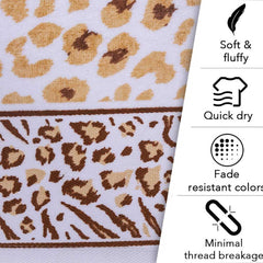 Snow Leopard 100% Cotton Bath Towel, 500 GSM - Features