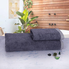 600 GSM Bamboo Towels Set Of 2 - Dark Grey