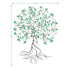 Tree of art Wall Sticker (PVC Vinyl, 110 cm x 45 cm, Self-adhesive) - Rangoli