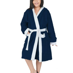 Kids Cotton Bathrobe - Navy Blue