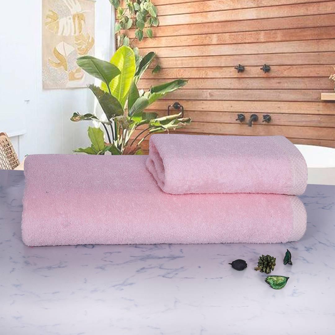 Bamboo Towels Set Of 2 - Pink