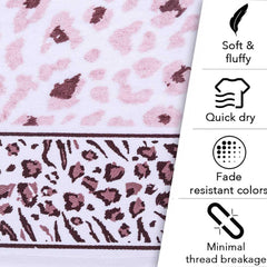 Snow Leopard 100% Cotton Towel Set of 4, 500 GSM - Features