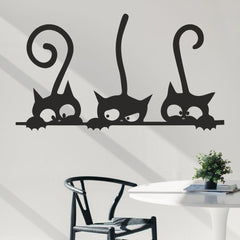 Cat Wall Sticker (PVC Vinyl, 68 cm x 120 cm, Self-adhesive) - Rangoli