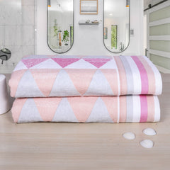 Frolina 500 GSM Bath Towel Set of 2 - Peach