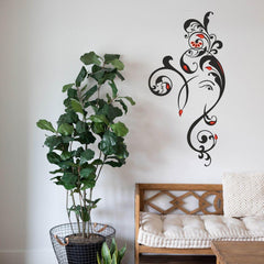 Abstract Ganesh Wall Sticker (PVC Vinyl, 35 cm x 70 cm, Self-adhesive) - Rangoli