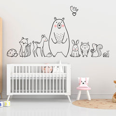 Jungle Animals Wall Sticker (PVC Vinyl, 150 cm x 85 cm, Self-adhesive) - Rangoli