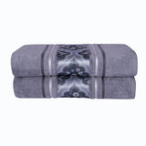 Oriental Bath Towel Set Of 2 - Grey
