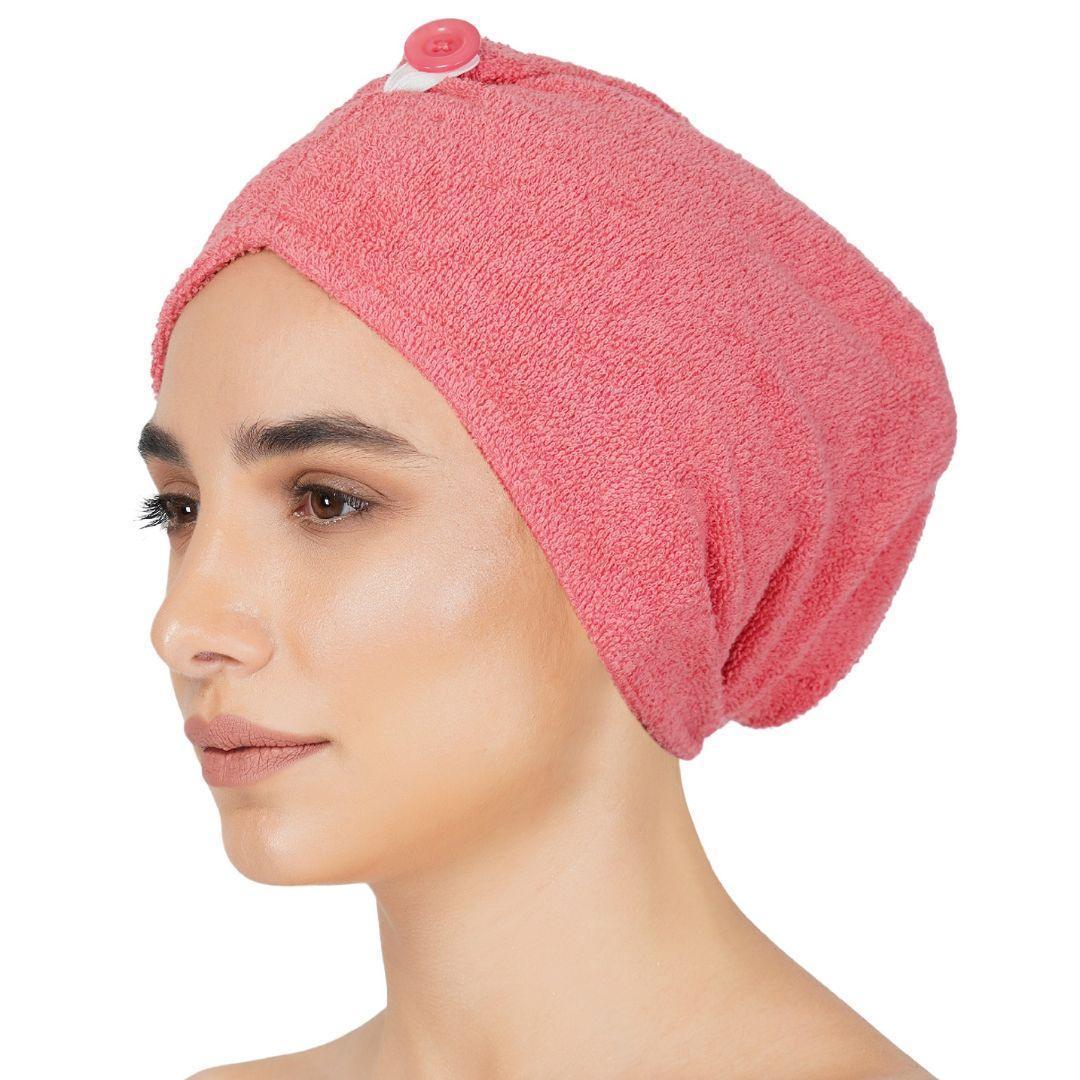 Noble Cotton Hair Wrap Towel - Coral 