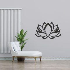 Black Lotus Wall Sticker (PVC Vinyl, 85 cm x 55 cm, Self-adhesive) - Rangoli