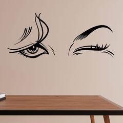 Eye Wink Wall Sticker (PVC Vinyl, 175 cm x 75 cm, Self-adhesive) - Rangoli