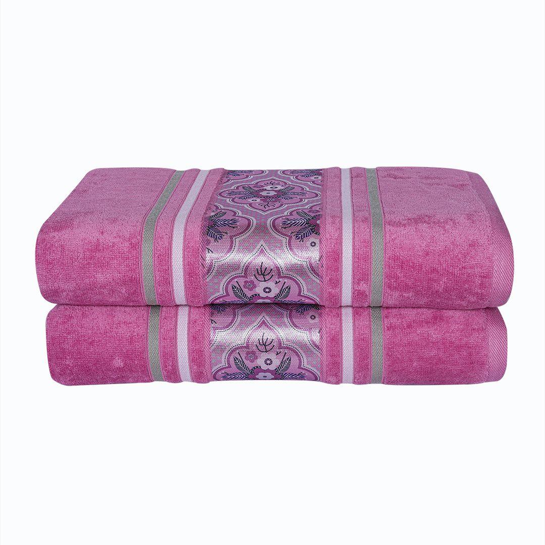 Oriental Bath Towel Set Of 2 - Purple