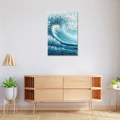 Rangoli wooden stretched water wave art for home décor