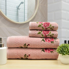 Blossom 450 GSM Cotton Towel Set of 4 - Light purple