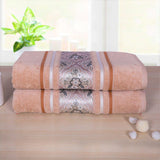 Oriental Bath Towel Set Of 2 - Light Beige